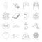 Sport, animals, education and other web icon in outline style. medicine, library, security icons in set collection.