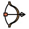 Sport archery bow icon vector flat