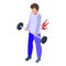 Sport back injury icon isometric vector. Patient health