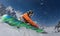 Sport background. Winter sport, snowboarder.