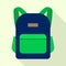 Sport backpack icon, flat style