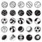 Sport ball icons set on circles background for graphic and web design, Modern simple vector sign. Internet concept. Trendy symbol