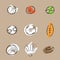 Sport balls icons set cartoon