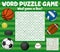 Sport balls on word search puzzle game worksheet
