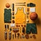 sport basketball Vintage Knolling Flat Lays vogue photo salon stylish clothes collection set