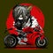 sport bike cartoon anime background