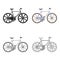 Sport bike racing on the track. Speed bike with reinforced wheels.Different Bicycle single icon in cartoon style vector