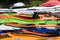 Sport boats, kayaks and canoes at the marina