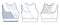 Sport Bra technical fashion illustration, fashion design. Crop Top fashion flat technical drawing template