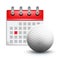 Sport calendar and baseball realistic. Month date schedule competition event. Baseball calendar icon
