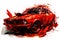 sport car accident on the road. Vector illustration of a car crash.