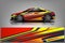 Sport car racing wrap design. vector design. - Vector