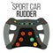 Sport Car Steering Wheel Vector. Sport Car Racing. Turbo Rally. Isolated Illustration