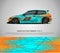 Sport car wrap design vector for race car, pickup truck, rally, adventure vehicle, uniform and sport livery.