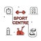 Sport Centre flat outline design illustration free for commercial use