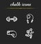 Sport chalk icons set