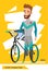 Sport characters bicycle rider player vector