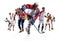 Sport collage boxing soccer american football basketball baseball ice hockey etc