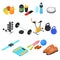 Sport Color Icons Set Isometric View. Vector