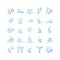 Sport competition gradient linear vector icons set