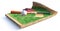 Sport concept. Baseball field on a piece of ground isolation on a white background