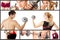 Sport concept collage. Fitness, bodybuilding