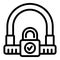 Sport cycling lock icon outline vector. Safety cycle