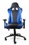 Sport design gaming armchair made of black and blue leather