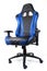 Sport design gaming armchair made of black and blue leather