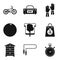 Sport diet icons set, simple style