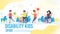 Sport for Disabled Children Flat Vector Banner