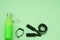 Sport equipment. Skipping rope smart watch water bottle