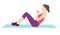 Sport exercise. Colorful Illustration of woman doing exercise. Workout, training