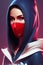 sport female character or game character with suitable mask as avatar or wallpaper