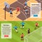 Sport Field Games Isometric Banners