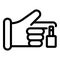 Sport finger injury icon, outline style