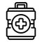 Sport first aid kit icon outline vector. Emergency box