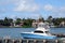 Sport fishing boat cruising on Biscayne Bay off of RivoAlto island in Miami Beach,Florida