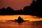 Sport fishing at sunrise in Danube Delta Romania. Traditional fishing .