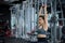 Sport fitness athlete woman with sportwear training weightless equipment at gym for bodybuilding healthy lifestyle concept.