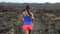 Sport and fitness runner woman running cross-country trail run training outside training for marathon. Jogging female