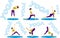 Sport fitness Yoga sequence icons set