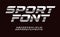 Sport font with chrome texture. Trendy letters design for sport, automotive, car moto speed race and other dynamic scene
