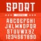 Sport font. Vector alphabet with latin letters and numbers