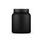 Sport food black containers or bottle protein.