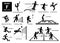 Sport games alphabet F vector icons pictogram