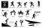 Sport games alphabet G vector icons pictogram.