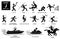 Sport games alphabet J vector icons pictogram.