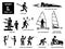 Sport games alphabet L vector icons pictogram.