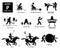 Sport games alphabet P vector icons pictogram.